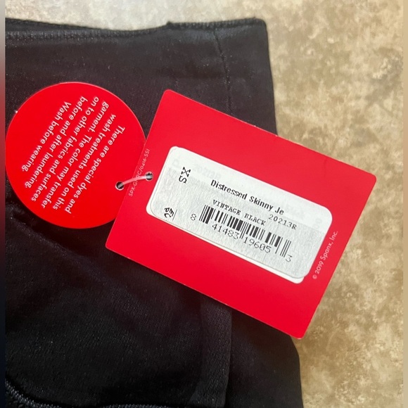 NWT Spanx Distressed Ankle Skinny Jeans, Vintage Black XS - Picture 8 of 10